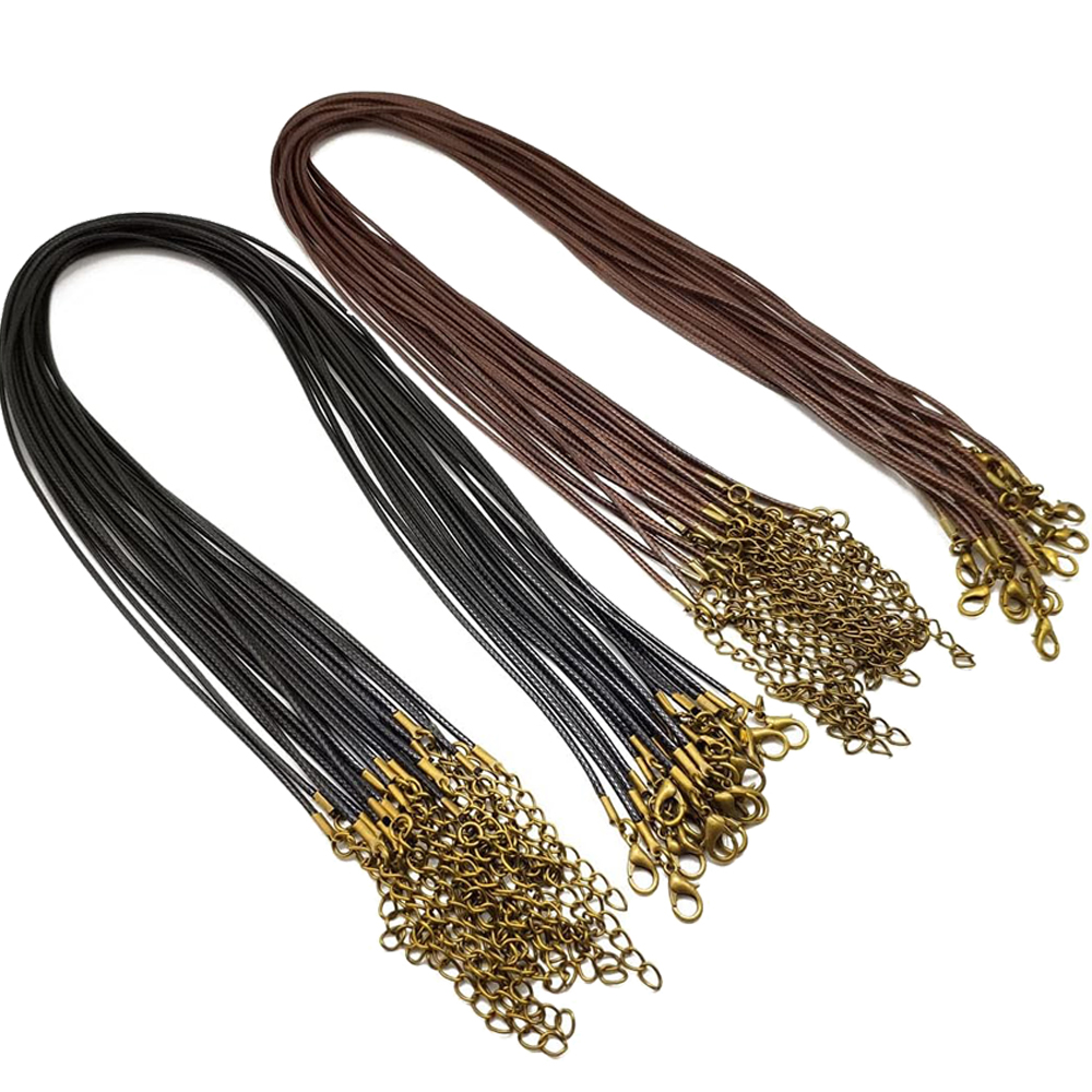 20pcs 45cm Brown Waxed Necklac - Patent Leather Shine recension och pris