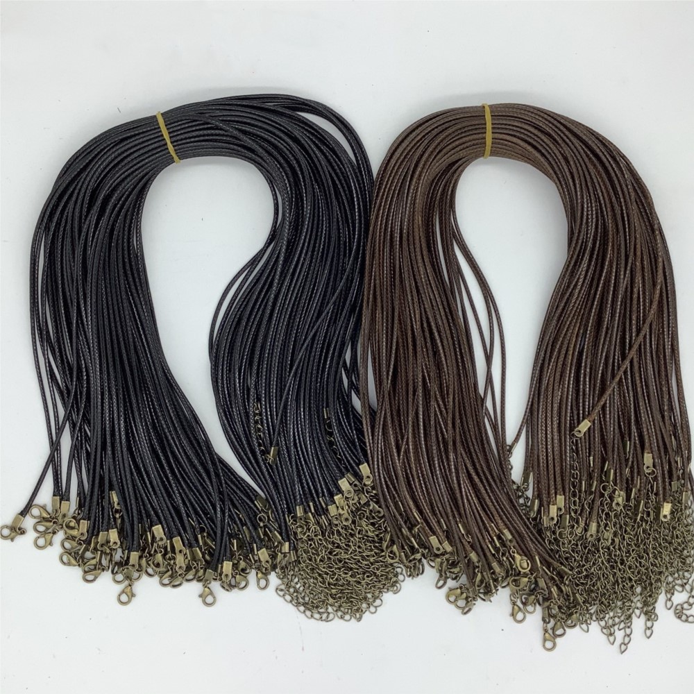 20pcs 45cm Brown Waxed Necklac - Patent Leather Shine recension och pris