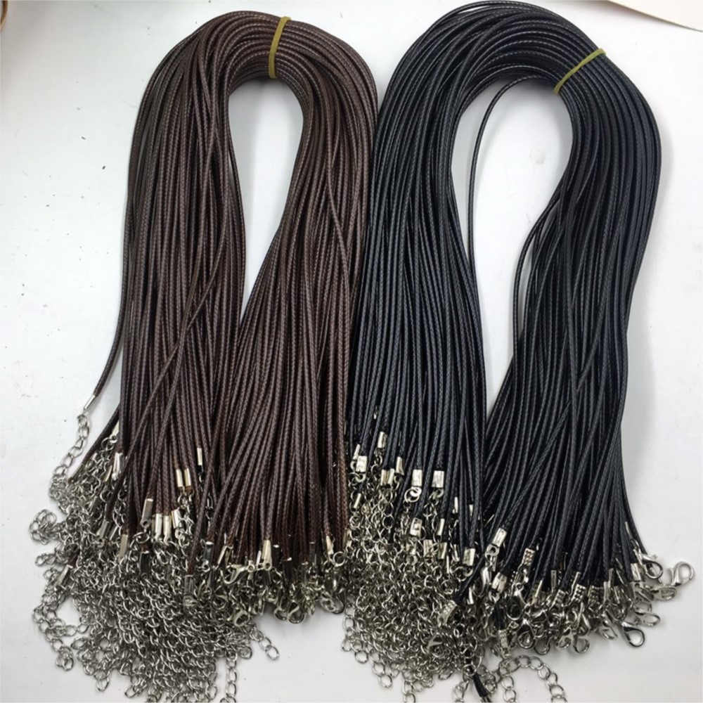 20pcs 45cm Brown Waxed Necklac - Patent Leather Shine recension och pris