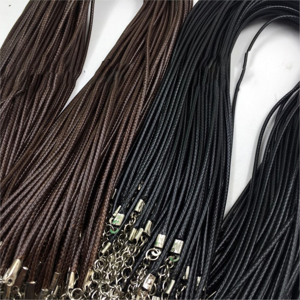 20pcs 45cm Brown Waxed Necklac - Patent Leather Shine recension och pris
