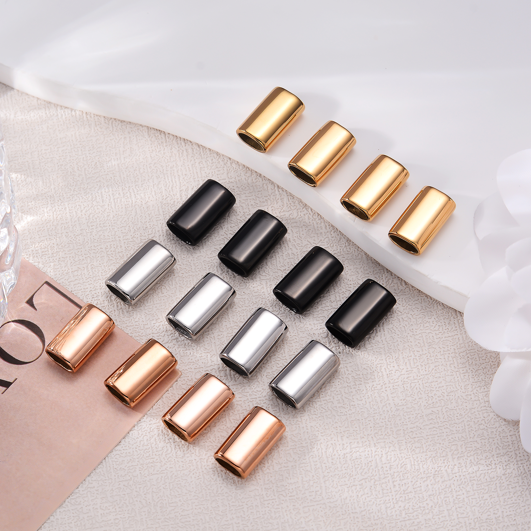6PCS Stainless Steel Charm Sli - Patent Leather Shine recension och pris